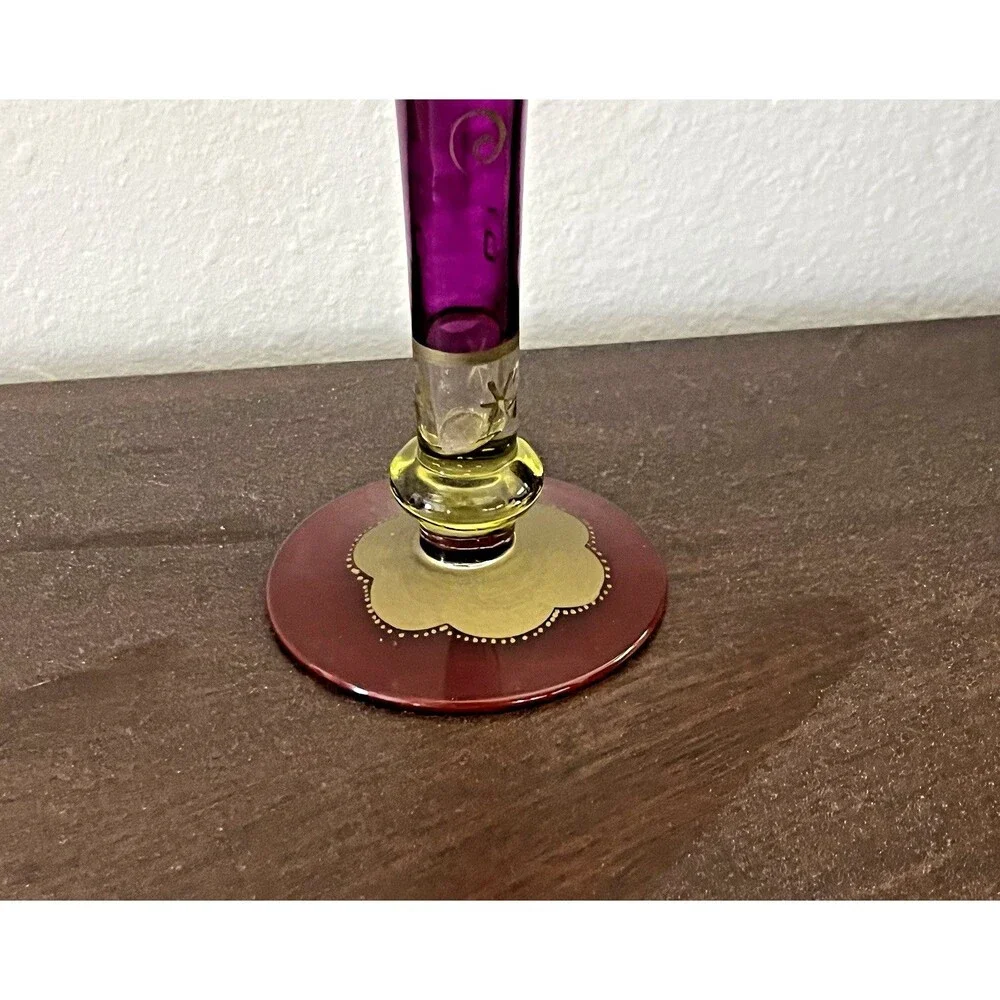 Pier 1 Festive Collection Flute Hand Painted Glass Y2K Vintage Discontinued Item